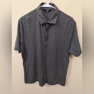 Hart Schaffner Marx Mens Size Large 100% Cotton Button Up Short Sleeve Shirt